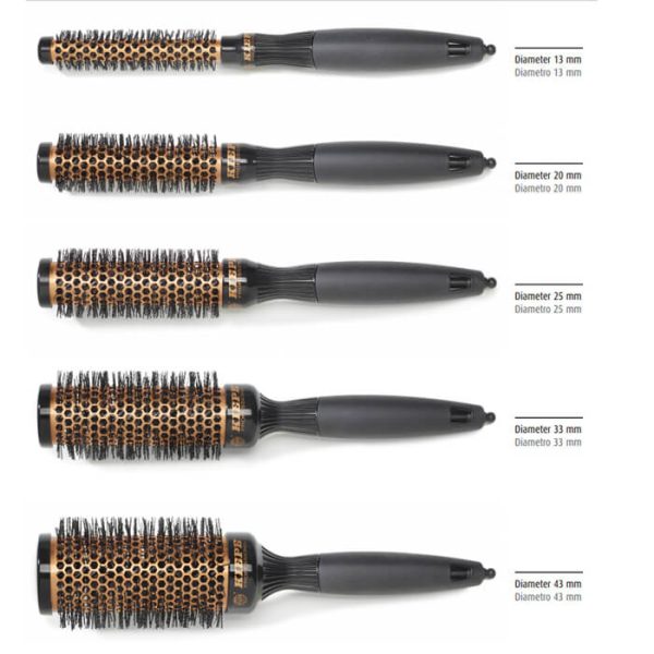 Kiepe kit 5 cepillos de pelo oro rosa puro 12,20,25,33,43mm