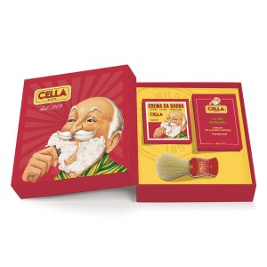 Set de afeitado tradicional Cella Milano con crema de afeitar, loción para después del afeitado y brocha