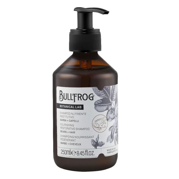 Bullfrog Botanical Lab champú reparador nutritivo para barba y cabello 250ml