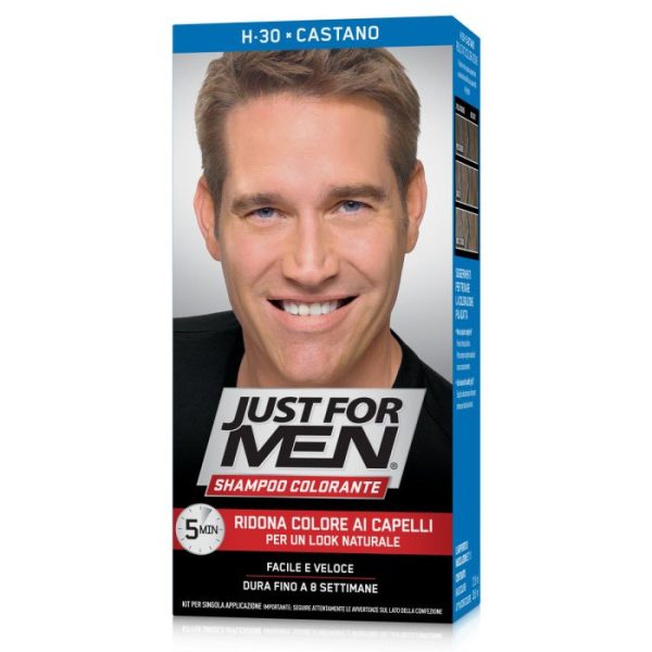 Champú colorante cabello castaño Just for men h30